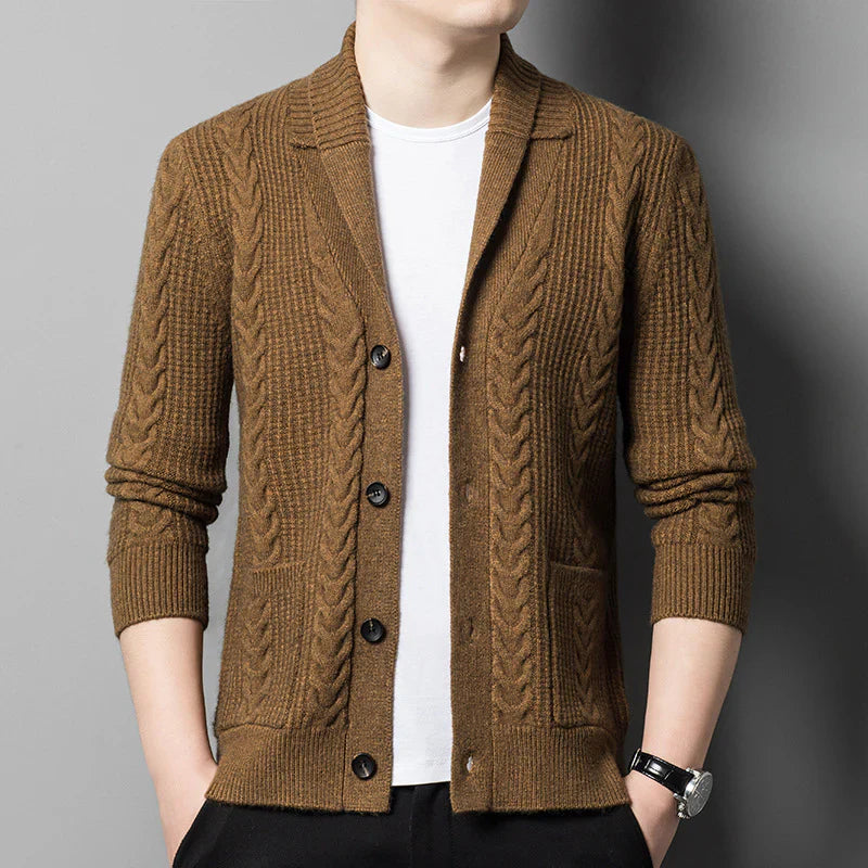 Château Côte Jacquard Knit Cardigan