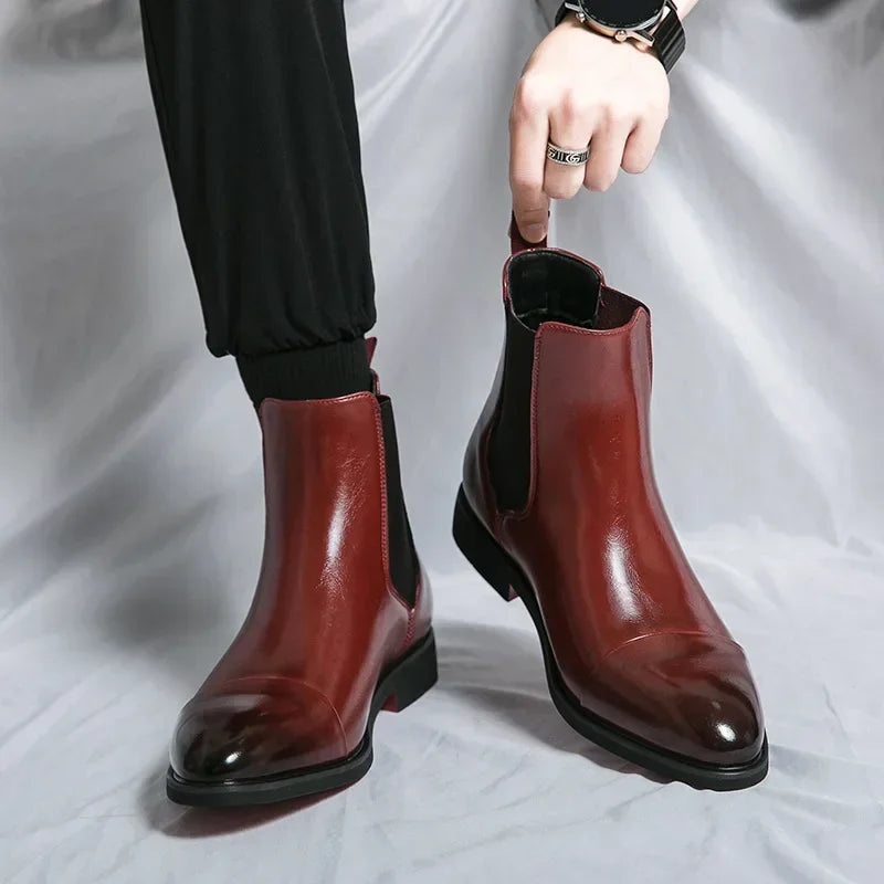Belucio Leather Chelsea Boots