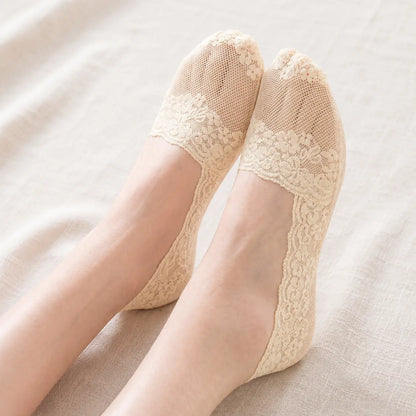 Invisible Breathable No-Slip Floral Socks