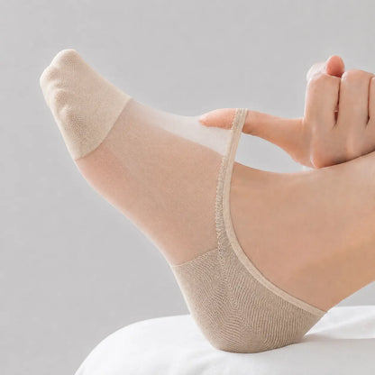 Invisible Breathable Cotton Sheer No-Slip Socks