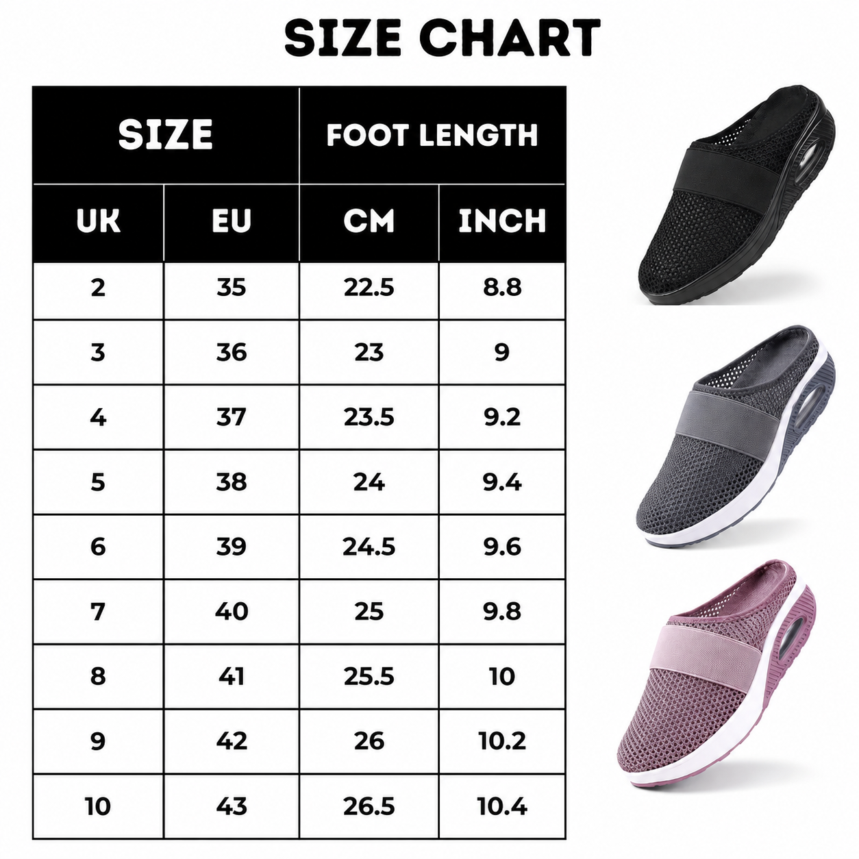 Elaine | Breathable Orthopedic Slip-On Mules