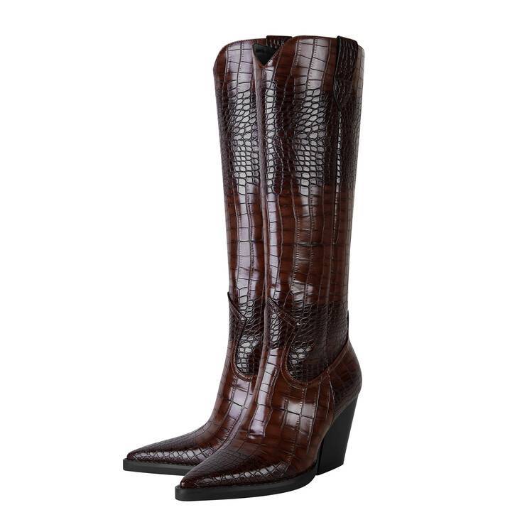 Westlyn Croc Leather Boots