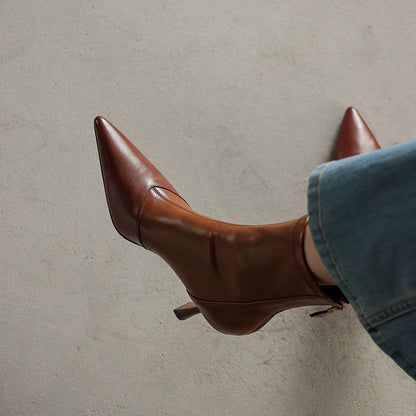 Ami Genuine Leather Heel Boots