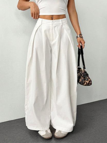 MAYFAIR Breathable Wide Leg Trousers in White