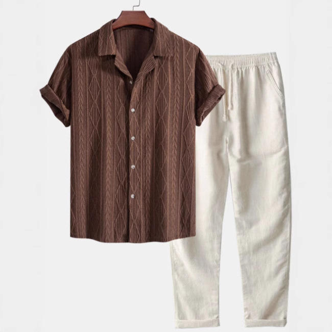 MAYFAIR Summer Casual Shirt - Brown - 3XL