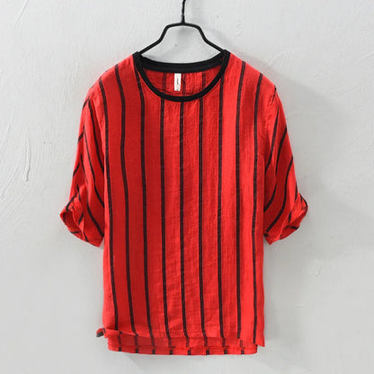 Vincent Steele Linen Striped Shirt
