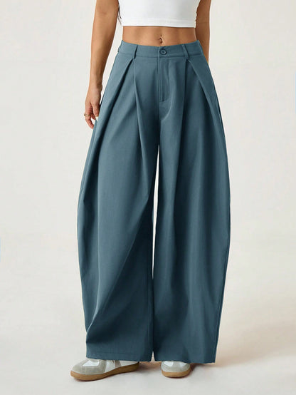 MAYFAIR Breathable Wide Leg Trousers in Light Blue
