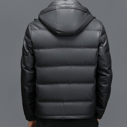 Belmont Genuine Leather Duck Down Jacket