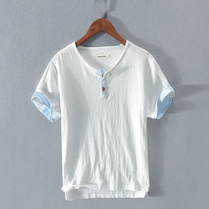 Toshiro Cotton Linen Short Sleeve Shirt
