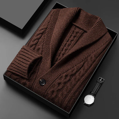Château Côte Jacquard Knit Cardigan
