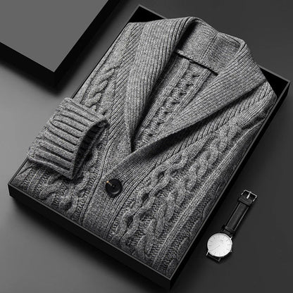 Château Côte Jacquard Knit Cardigan