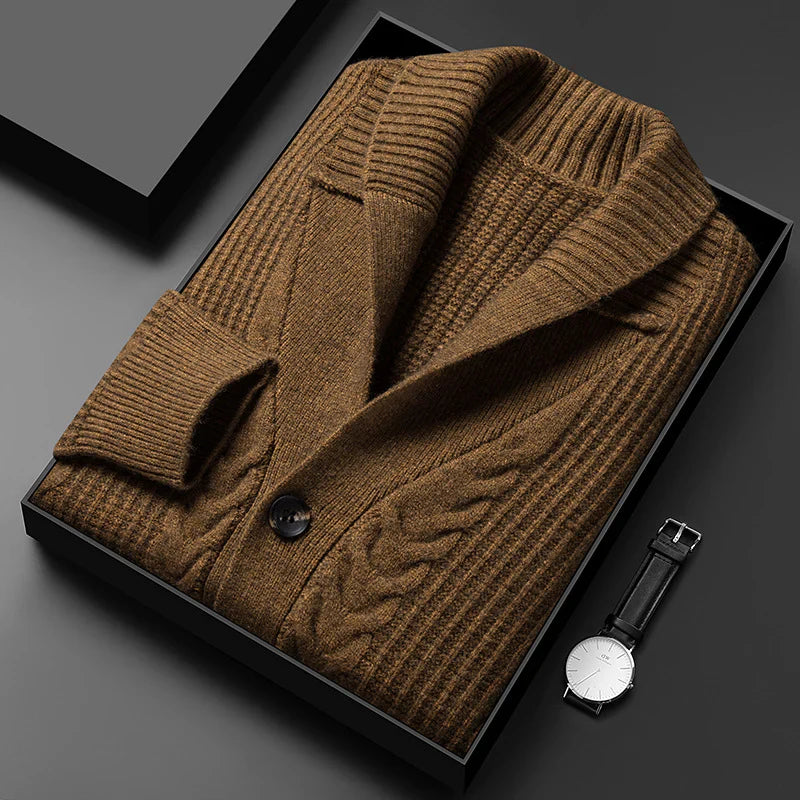 Château Côte Jacquard Knit Cardigan