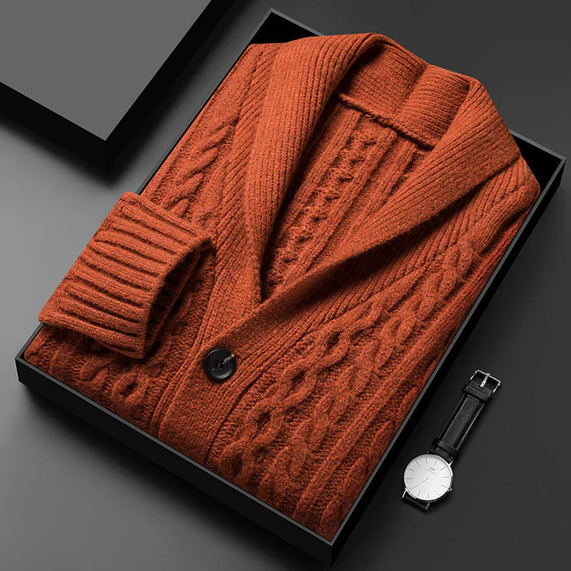 Château Côte Jacquard Knit Cardigan