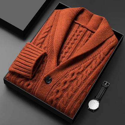 Château Côte Jacquard Knit Cardigan