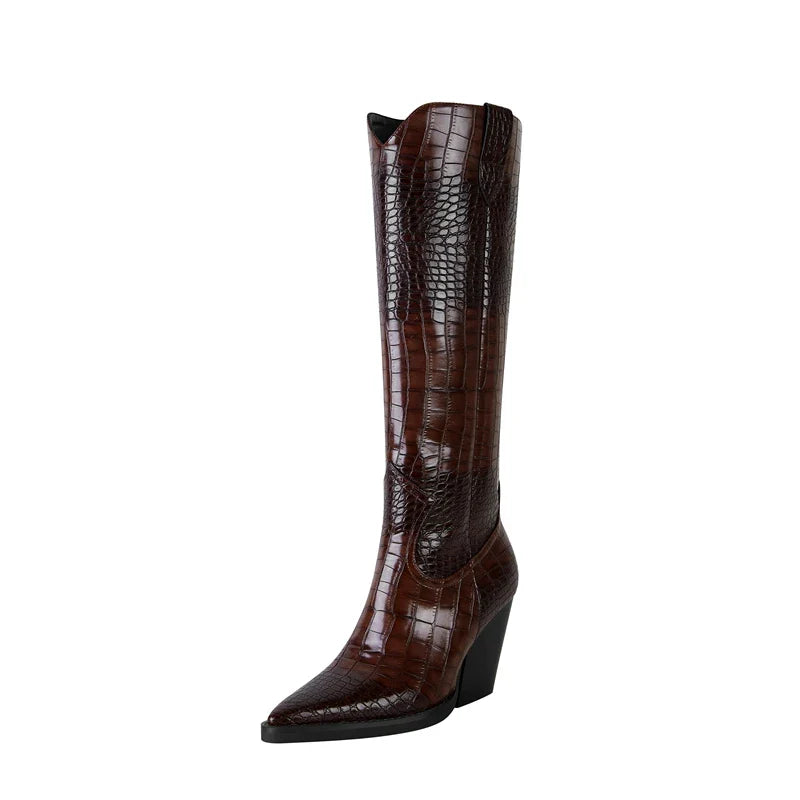 Westlyn Croc Leather Boots