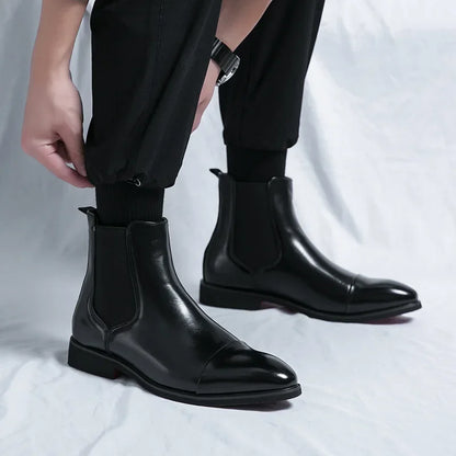 Belucio Leather Chelsea Boots