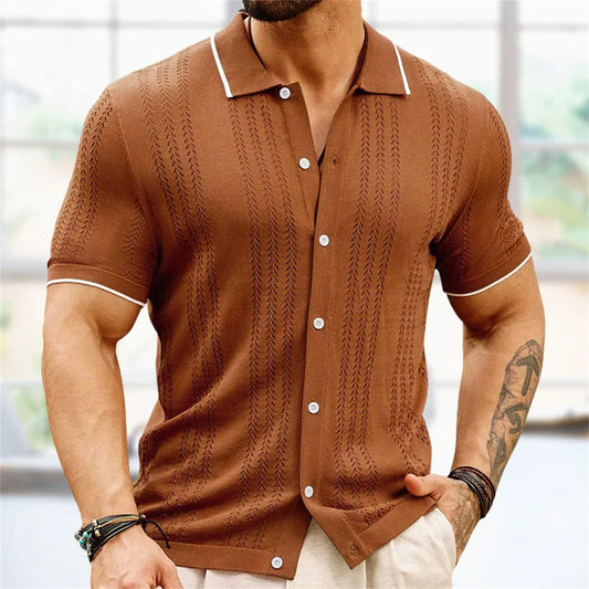 Carlo Marino Button-Down Knit Polo