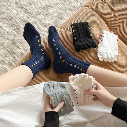 Soft Bloom Five Toe Organic Cotton Socks