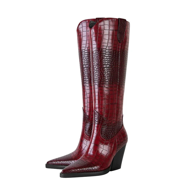 Westlyn Croc Leather Boots