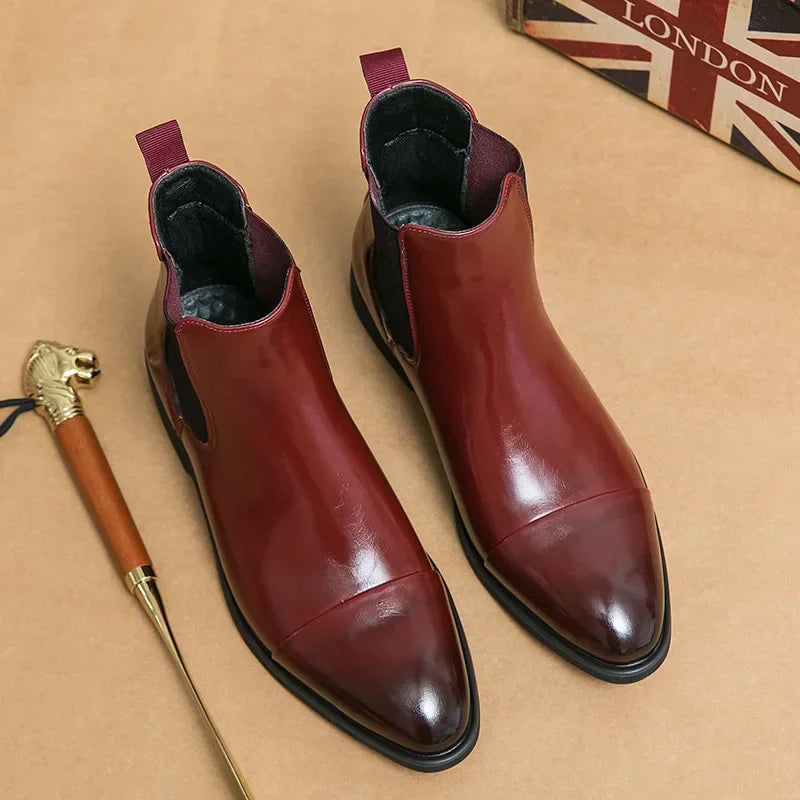 Belucio Leather Chelsea Boots