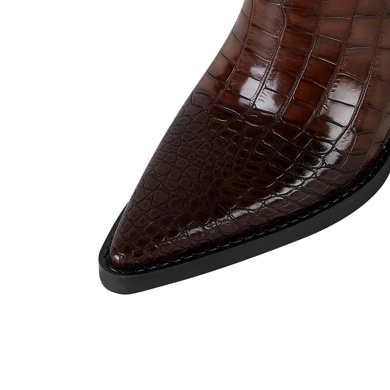 Westlyn Croc Leather Boots