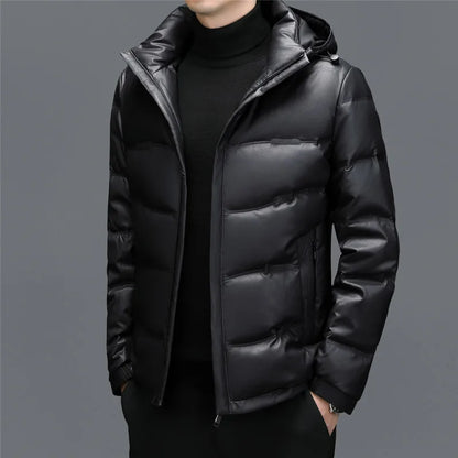 Belmont Genuine Leather Duck Down Jacket