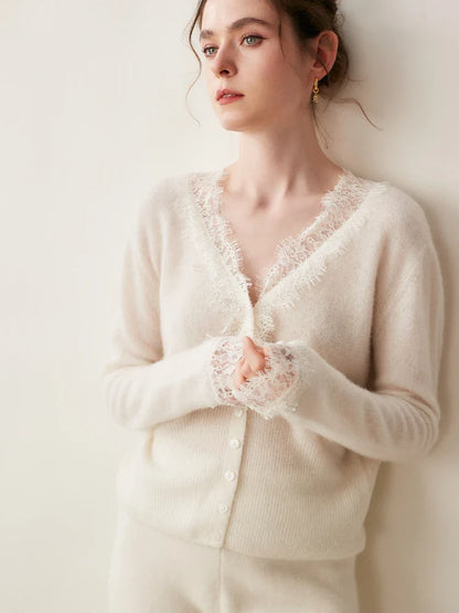 Charlotte Lace Cashmere Cardigan