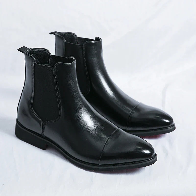 Belucio Leather Chelsea Boots