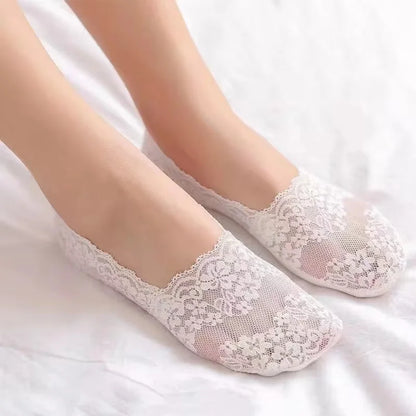 Invisible Breathable No-Slip Floral Socks