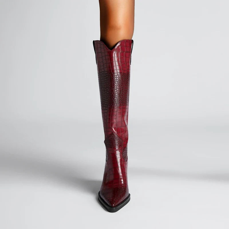 Westlyn Croc Leather Boots