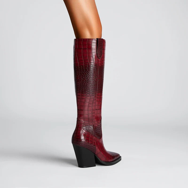 Westlyn Croc Leather Boots