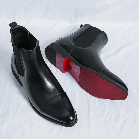 Belucio Leather Chelsea Boots