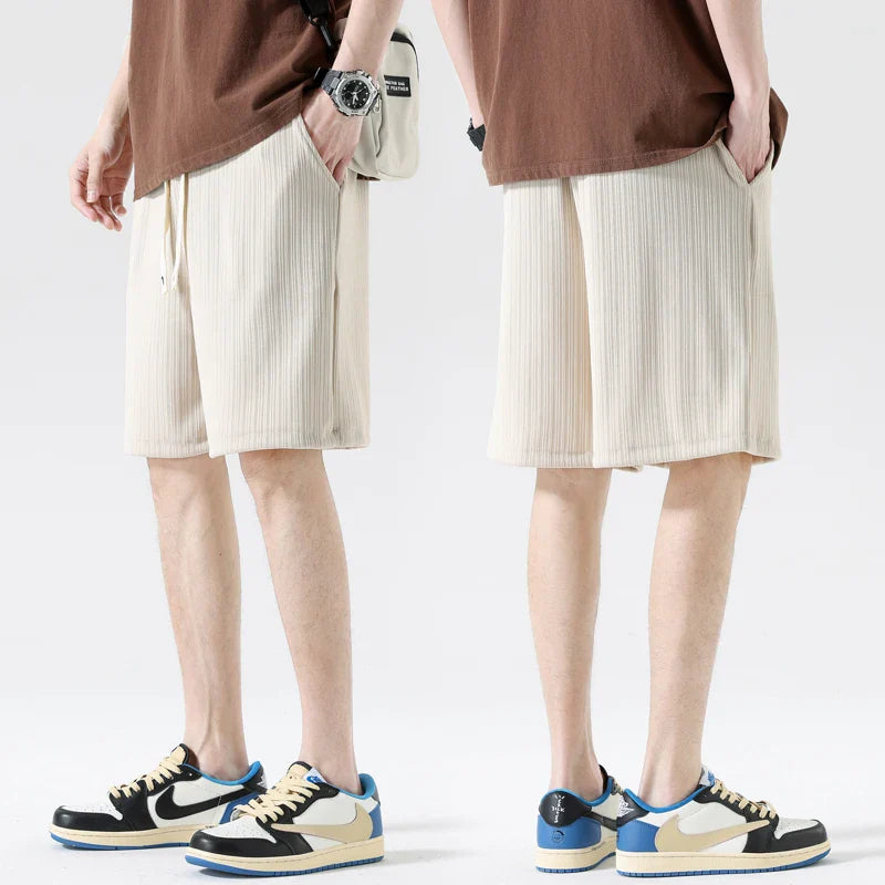 Pleated Drawstring Shorts