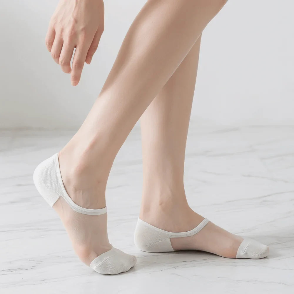 Invisible Breathable Cotton Sheer No-Slip Socks