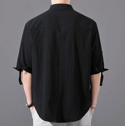 Ashby Mandarin Cotton Shirt