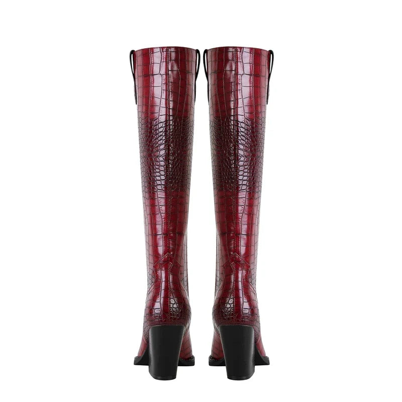 Westlyn Croc Leather Boots