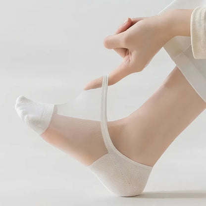 Invisible Breathable Cotton Sheer No-Slip Socks