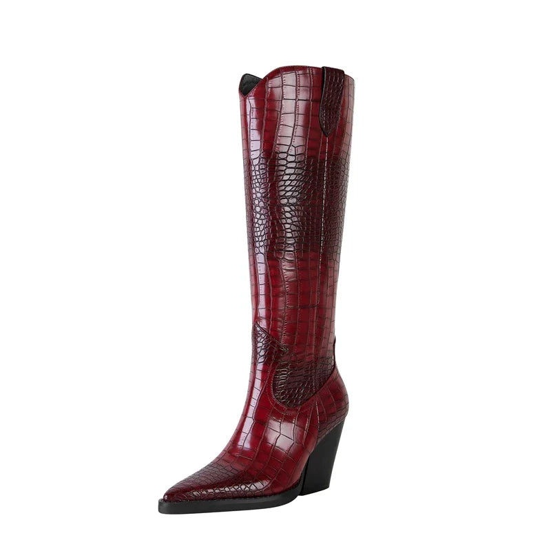 Westlyn Croc Leather Boots