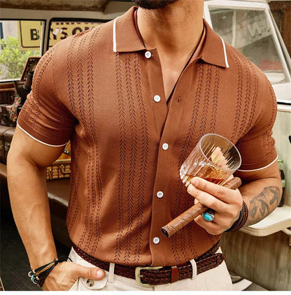 Carlo Marino Button-Down Knit Polo