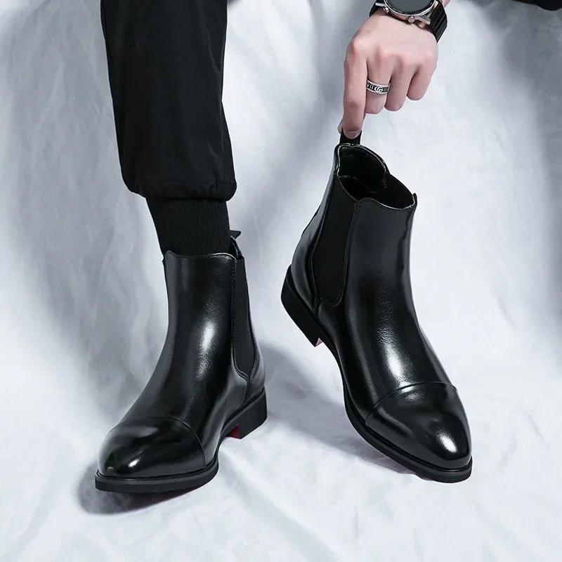 Belucio Leather Chelsea Boots