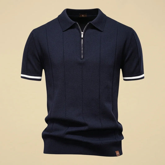 Amalfi Tipped Cuff Zip Polo
