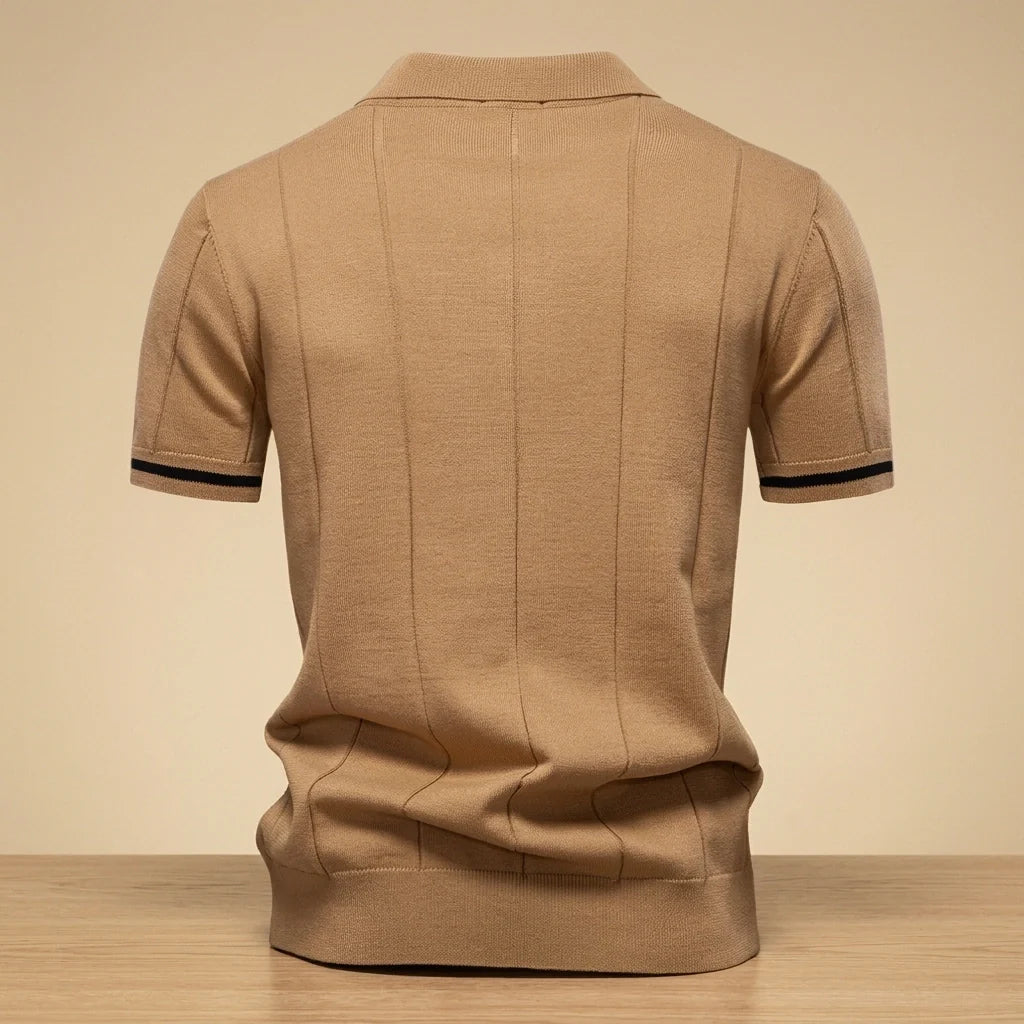 Amalfi Tipped Cuff Zip Polo