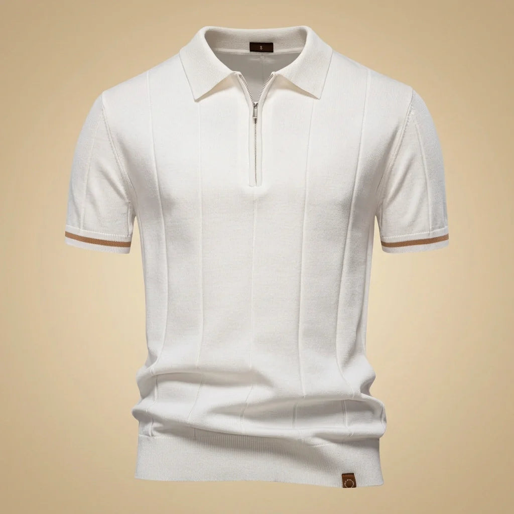 Amalfi Tipped Cuff Zip Polo