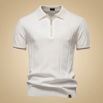 Amalfi Tipped Cuff Zip Polo
