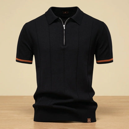 Amalfi Tipped Cuff Zip Polo