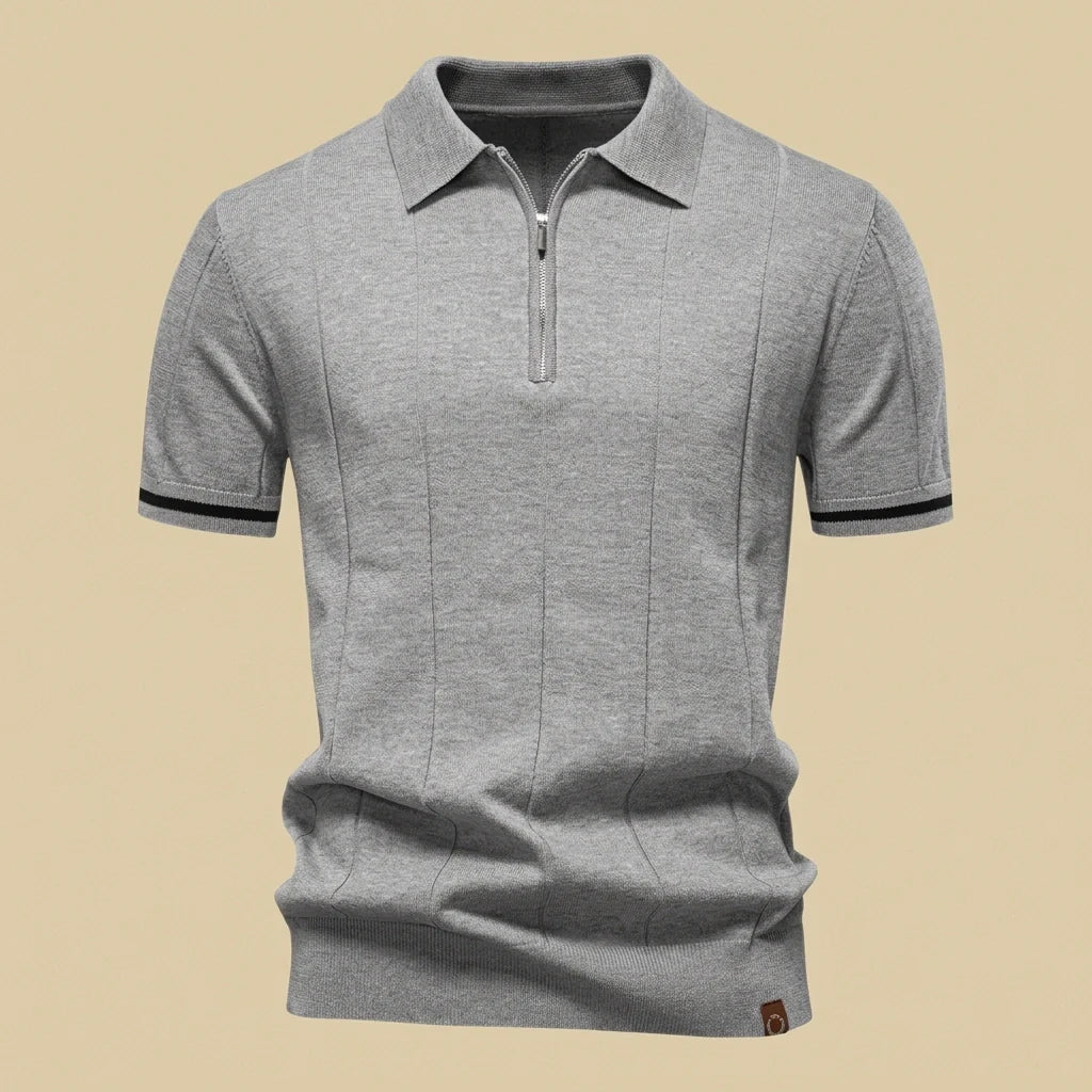 Amalfi Tipped Cuff Zip Polo