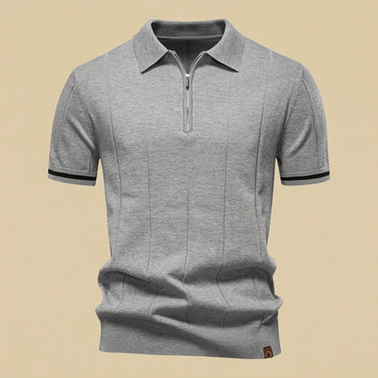 Amalfi Tipped Cuff Zip Polo