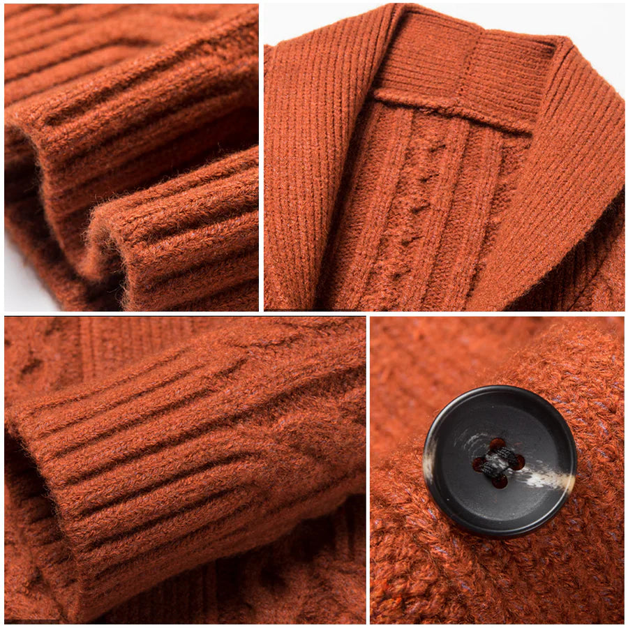 Château Côte Jacquard Knit Cardigan