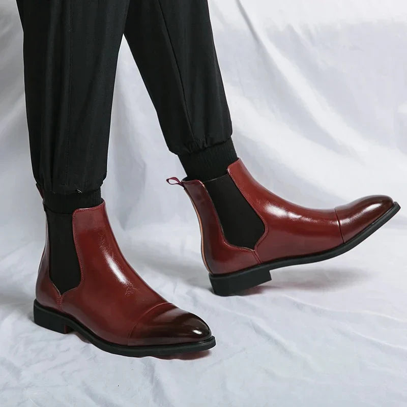 Belucio Leather Chelsea Boots