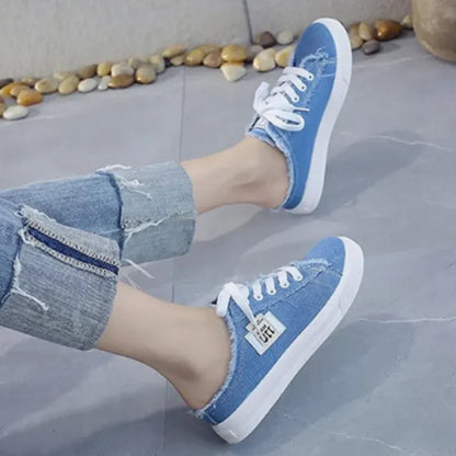 MAYFAIR Frayed Denim Mule Sneakers